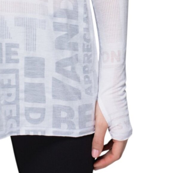 Lululemon white "Flip Your Dog" long sleeve top - Picture 3 of 7